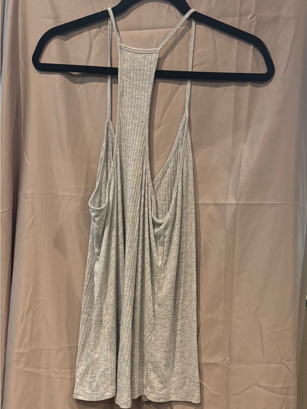 Express Light Gray Ribbed Racerback Cami - Picture 2 of 2